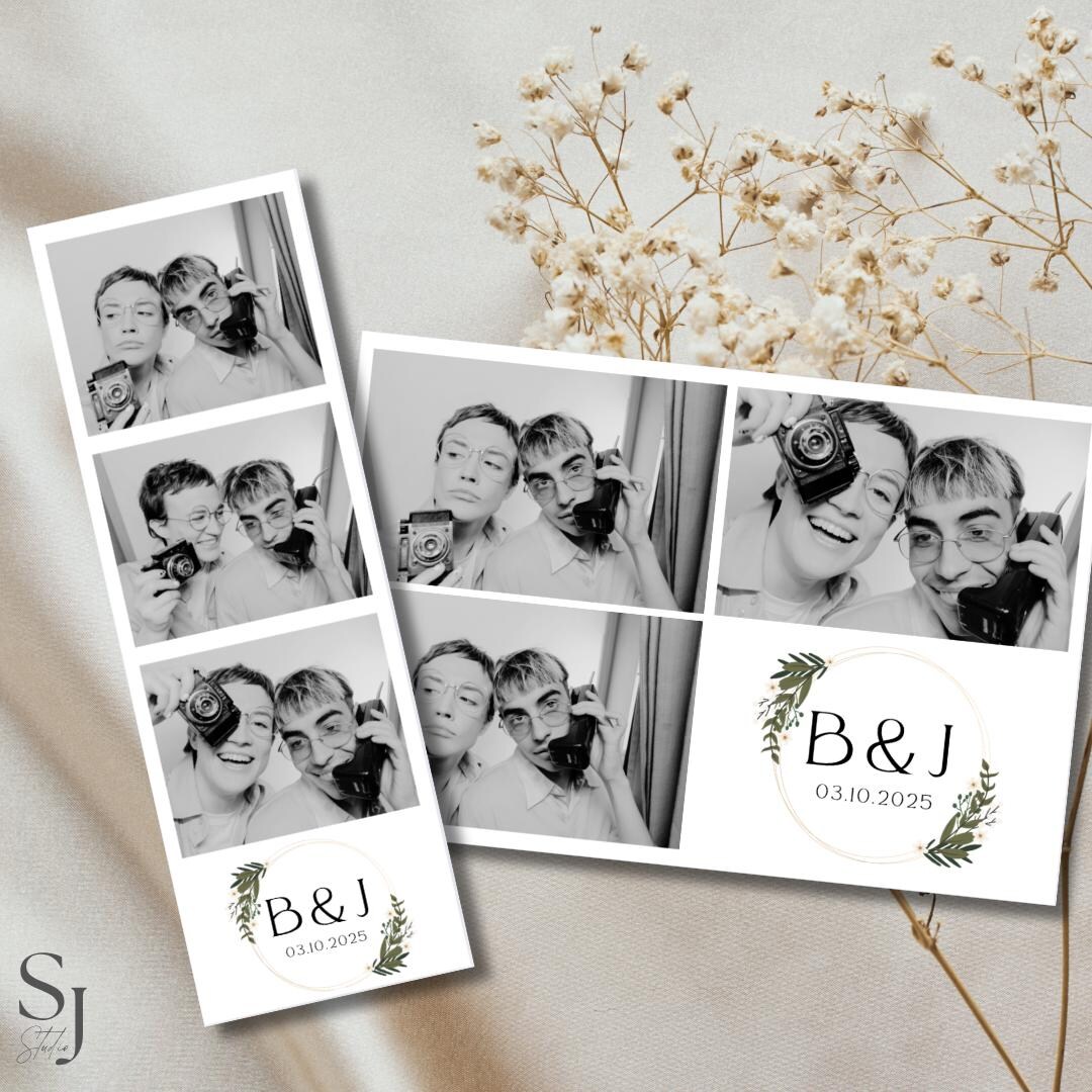 Event Photo Booth Strip Frame Template Minimalist Wedding Engagement