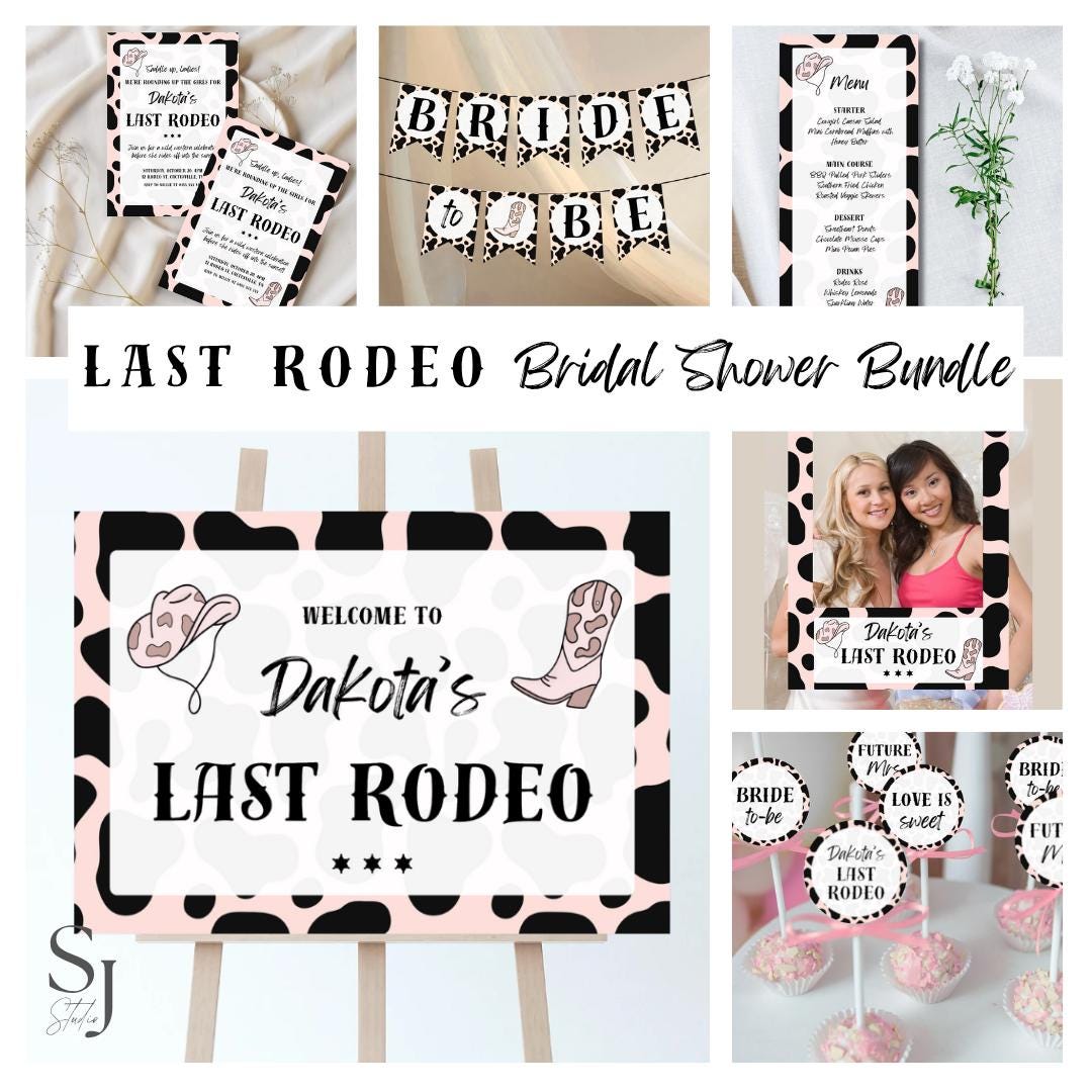 Last Rodeo Bridal Shower Bachelorette Hens Stationery and Game Bundle ...