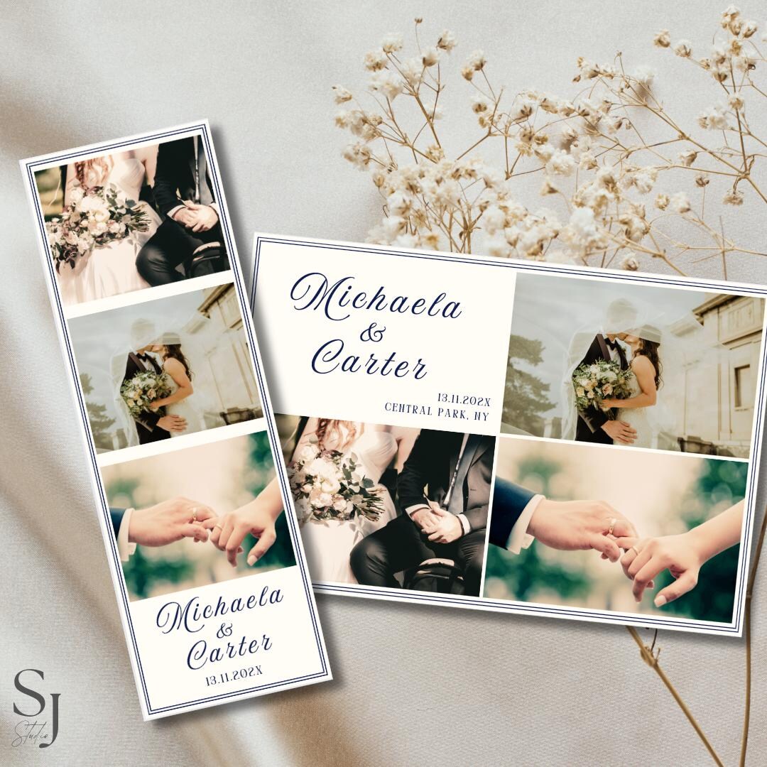 Old Money Event Photo Booth Strip Frame Template Wedding Engagement