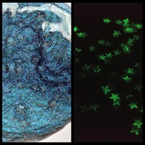 Starry Skies Glow in the Dark Stars Multidimensional Blue Purple Galaxy iridescent Nail Polish image 1