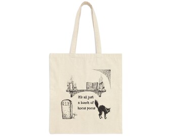 Halloween Hocus Pocus Cotton Canvas Tote Bag