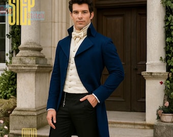 Frac Regency para hombre – Chaqueta de traje inspirada en Jane Austen – Abrigo formal de caballero victoriano