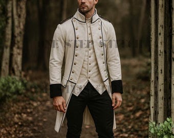 Abrigo de lana del Regimiento Saintonge francés de 1777 / Vestimenta militar colonial