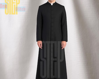 Sotana negra hecha a mano para clérigos / Túnica tradicional de sacerdote católico