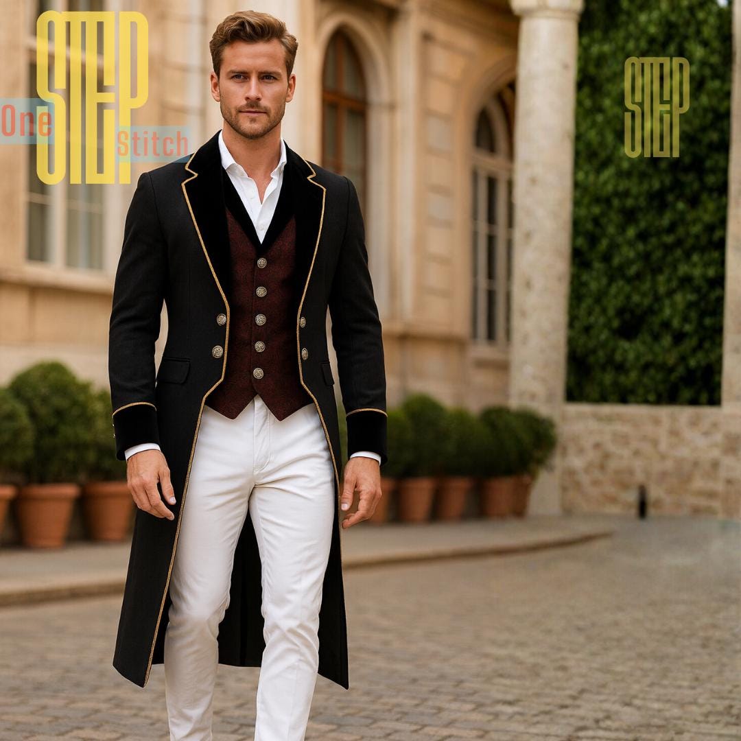 Mens Black and Gold Formal Outfit - Etsy
