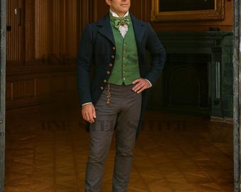 Frac victoriano steampunk / Chaqueta de caballero de la Regencia / Disfraz de Mr. Darcy / Juego de rol teatral