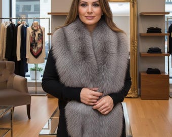 Original title: long stole, fur collar ,Luxury Stole Scarf