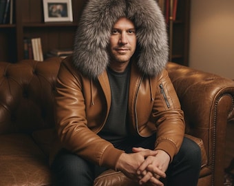 chaqueta de cuero , Fliegerjacke, Militär Style Jacken Herren, Lederjacken herren