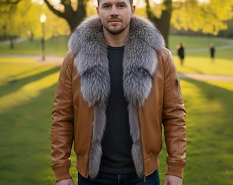 chaqueta de cuero , Fliegerjacke, Militär Style Jacken Herren, Lederjacken herren