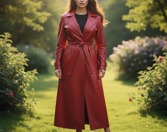 Luxury leather Coats  / women's coat/ winter Ledermantel Damen