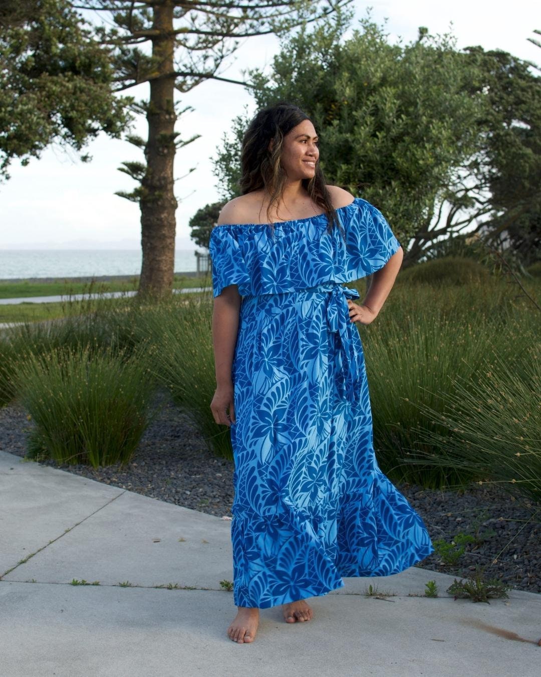 最大73OFFクーポン 2022 New Polynesian Coconut Tree Pattern Off Shoulder