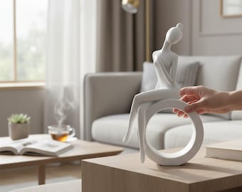 Abstract Figures Statue | Minimalist Modern Resin Character Sculpture | Desk & Room Decor