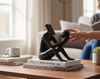 Skulptur för bokläsare | Modern abstrakt karaktär | Skrivbords- och hylldekor