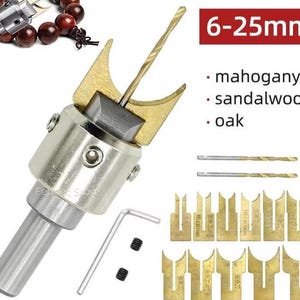 6–25mm Wood Bead Cutter Drill Bit Set – Round Bead Router Tool