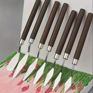 7-delars spatelset i rostfritt stål – Professionella verktyg för keramik, lera och konstmålning