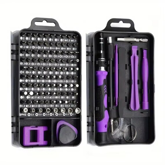 Purple Precision Screwdriver Set – 115-in-1 Multi-Tool for Phone, Watch & Computer Repair