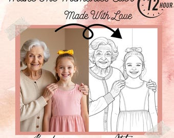 Custom Coloring Page from Photo | Personalized Portrait Drawing | Digital Download Printable Gift | Family, Kids, Couple Line Art | Wall Art
