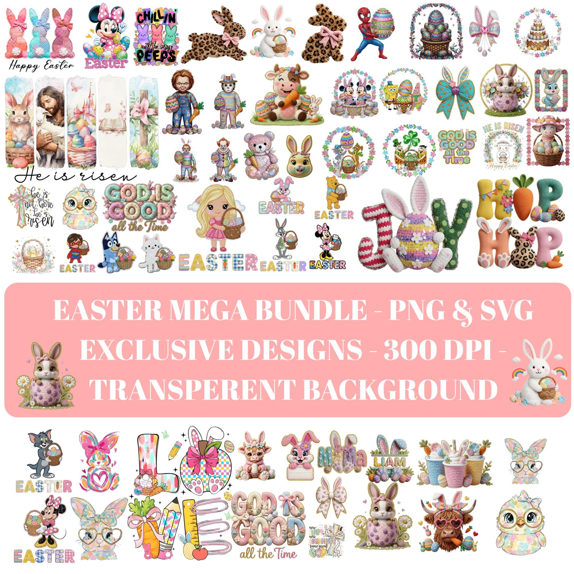 Easter Mega Bundle PNG and SVG, Easter Png and Svg Bundle, Christian ...