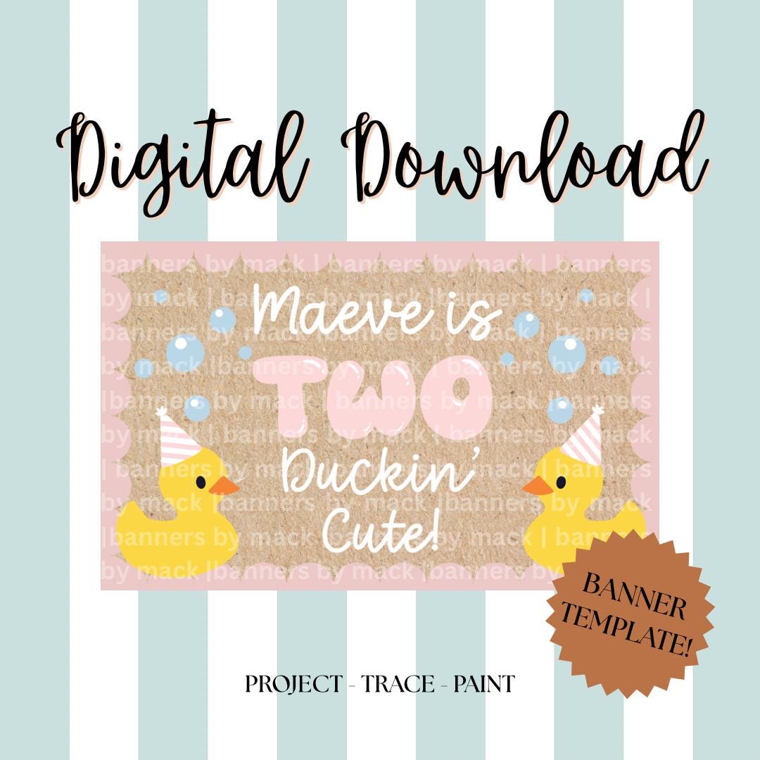 Duck Birthday Banner Template | Editable Canva Design (digital Download ...