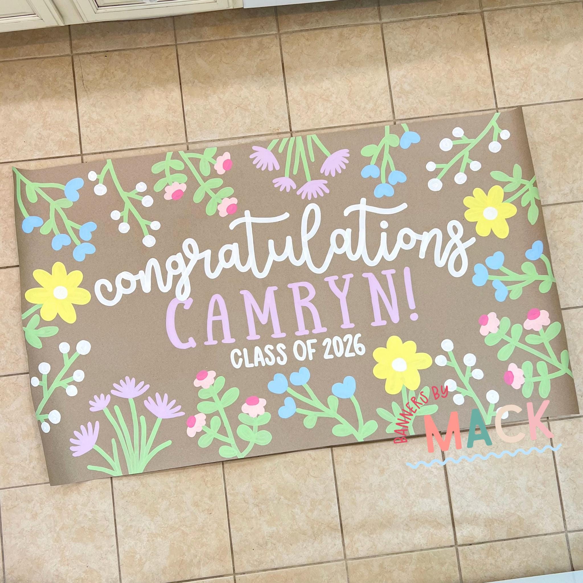 Send Off Program Banner Custom Graduation & College Send off Painted Banner | Party Decor ...