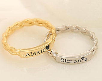 Custom Name Ring with Symbol | Personalized Promise Ring | Engraved Couple Ring | Valentine’s Day Gift for Her | Gift for Mom & Wife