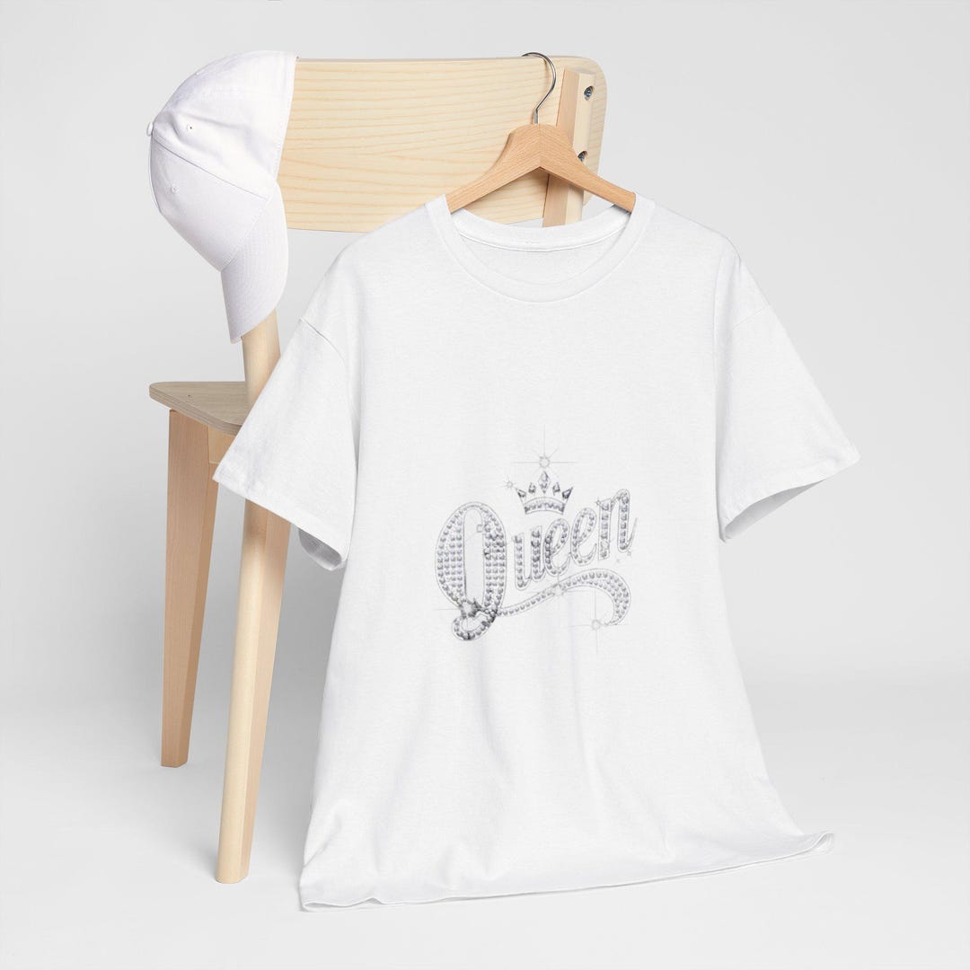 Script Crown Queen Script With Crown T-shirt | Rhinestone Sparkle Typography - Etsy