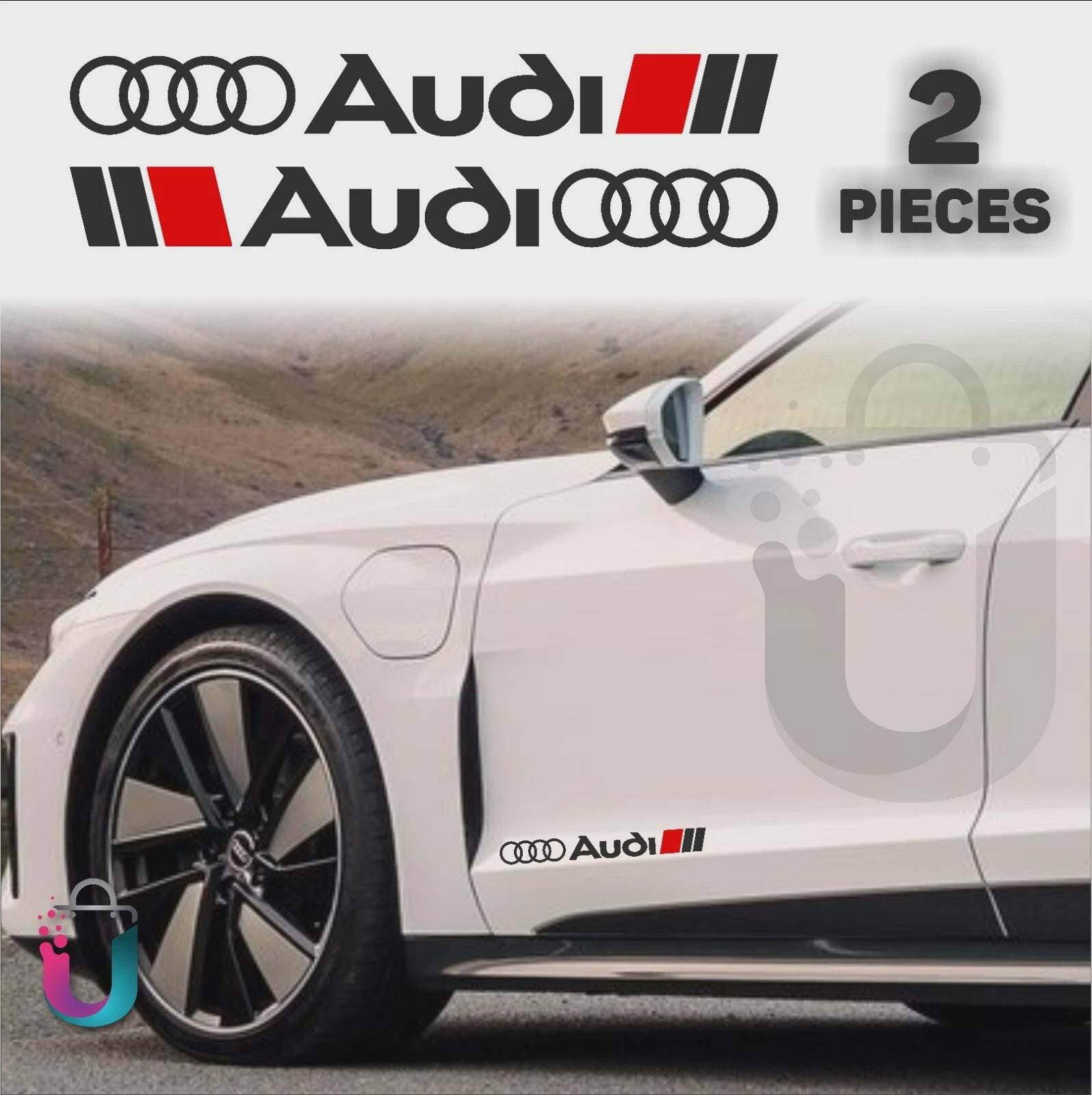 AUDI LOGO ADESIVO QUATRO PER GRIGLIA EMBLEMA – RICAMBI - Foto 10