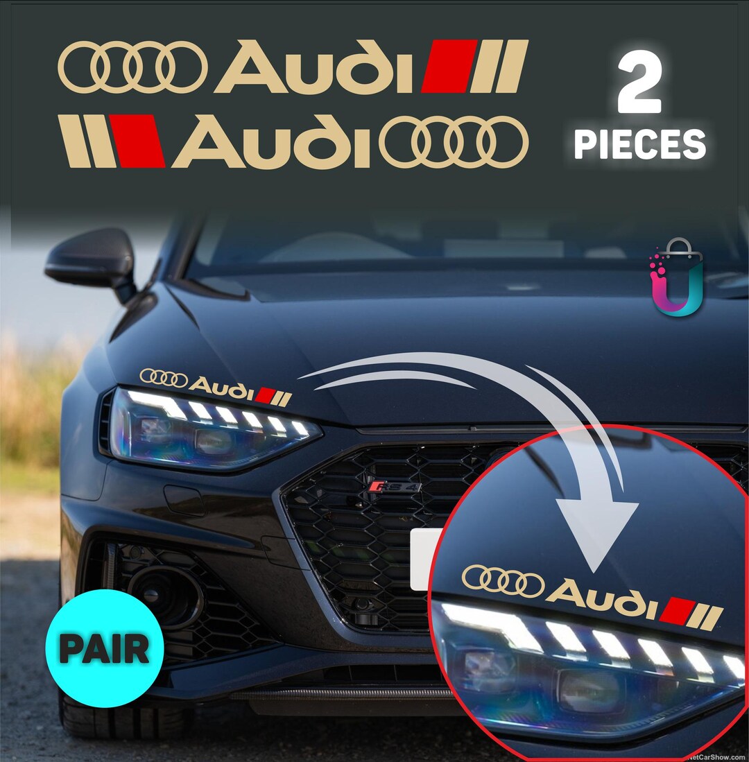 Purchase 2pcs Powered By AUDI Window Vinyl Decal Sticker Emblem Logo Graphic Racing In League - Foto 5