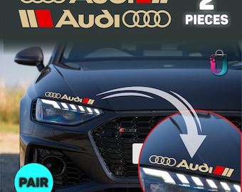 Audi S Line Racing Sport Decal Stickers: Silver & Red Vinyl (11 inches)