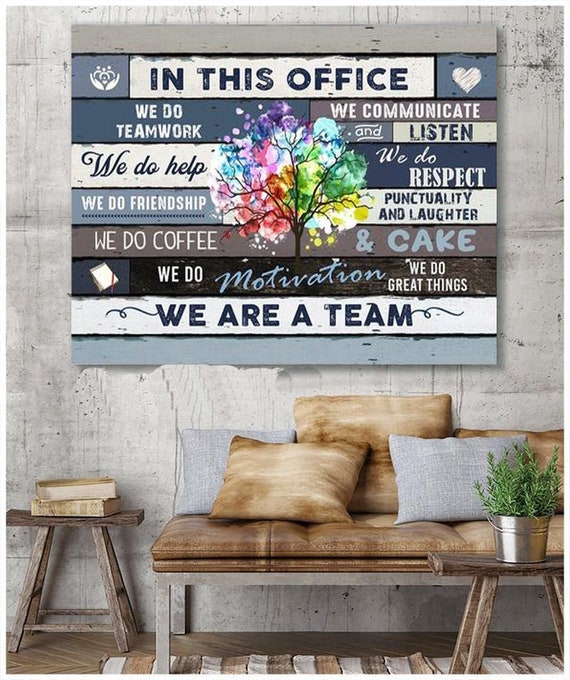 In This Office We Are A Team Canvas Wall Art We Do Team Work - Etsy