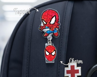 Spider‑Man Inspired Badge Reel, Superhero Retractable ID Holder, Nurse Teacher Work Accessory, Cute Marvel Badge Clip OIQC01