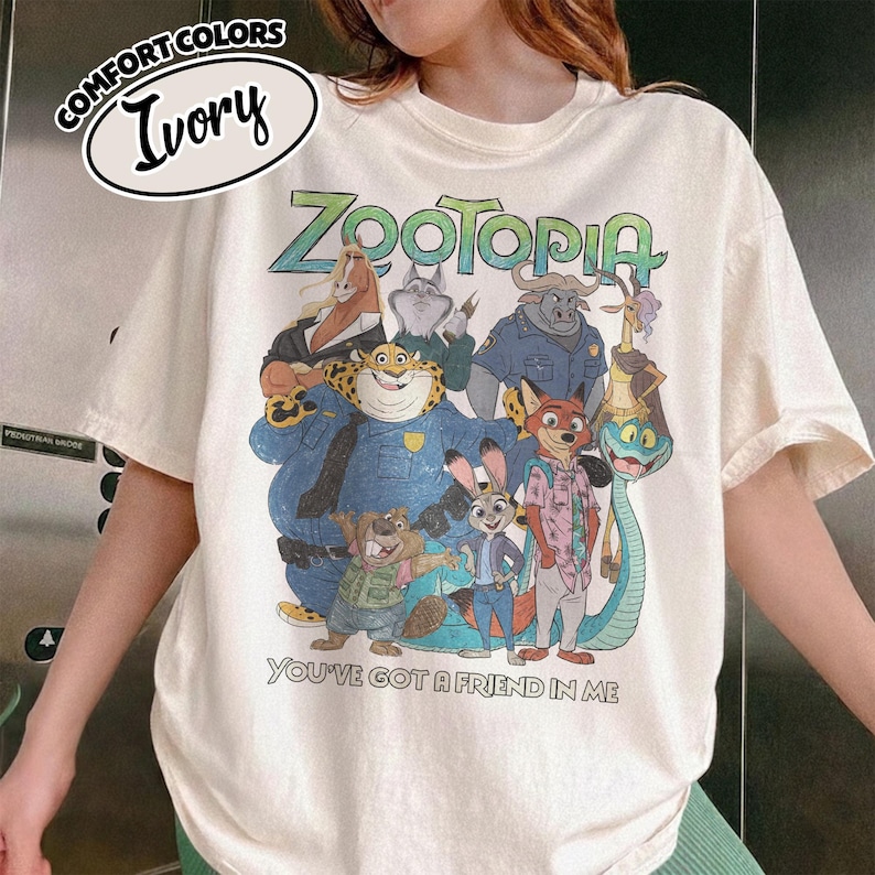 Comfort Colors Retro Zootopia Shirt, Judy Hopps Shirt, Nick Wilde Shirt, Retro Zootropolis Disney Tee,WDW Family 2026 Trip Tee UOU310 bild 1