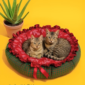 Reversible Pet Bed Sewing Pattern: Cozy DIY Cat or Dog Gift 2 Sizes included, pet handmade gift, cat gift, dog gift (Digital Download)