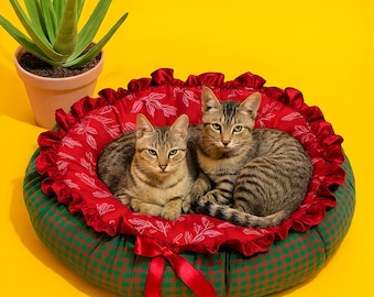 Reversible Pet Bed Sewing Pattern: Cozy DIY Cat or Dog Gift (Digital Download)