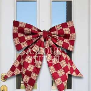 Patrón de costura para hacer un gran lazo de patchwork para la puerta principal (tutorial en vídeo)