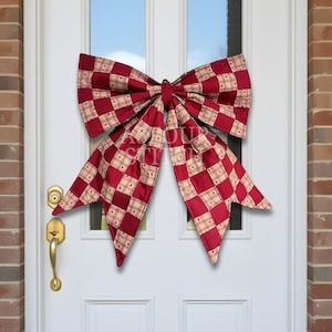 DIY Big Patchwork Front Door Bow Sewing (Video Tutorial)