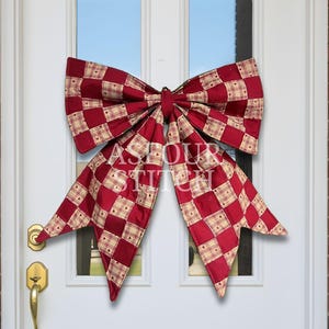 DIY Big Patchwork Front Door Bow Sewing (Video Tutorial)