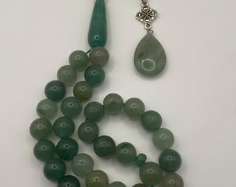 Natural Green Jade Tasbih, Sibha, Misbaha, Rosary, Islamic Beads