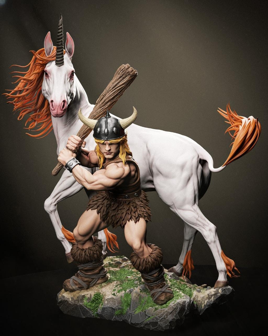 Fantasy Rider Steed Mystic Rider – the Barbarian & Celestial Steed STL Statue Unicorn - Etsy