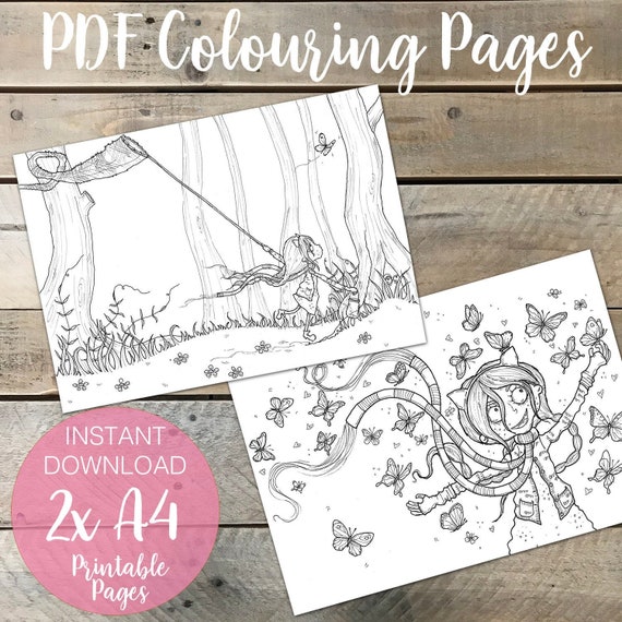 Butterfly Girl Coloring Pages, Nature Girl, Chase Your Dreams
