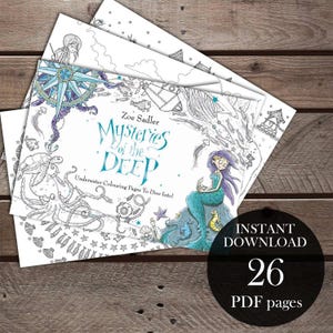 Mermaid and Underwater PDF Coloring Book for Adults