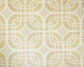 Vintage Wallpaper by the Yard – 1970s Tan Gold and Beige Geometric