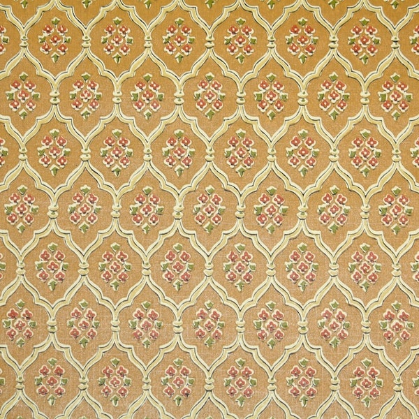 Retro Wallpaper by the Yard 70s Vintage Wallpaper - 1970s Little Flowers in Lattice