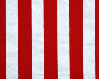 Retro Flock Wallpaper by the Yard 70s Vintage Flock Wallpaper - 1970s White and Red Flock Stripes