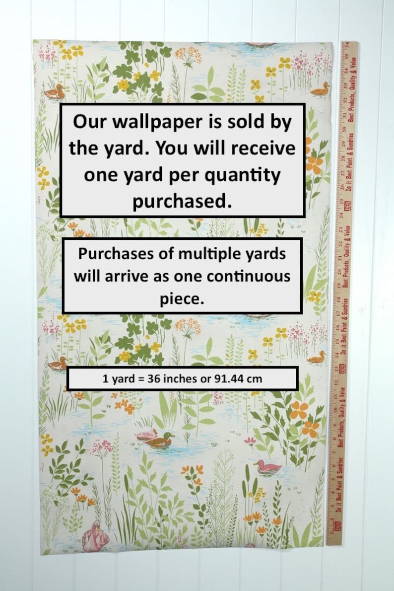 Retro Wallpaper by the Yard 70s Vintage Wallpaper 1970s Pink Blue and Peach Floral