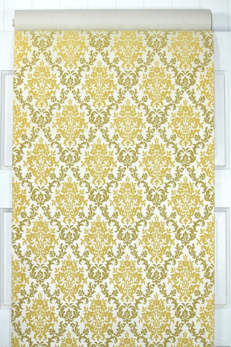 Retro Flock Wallpaper by the Yard 70s Vintage Flock Wallpaper Etsy