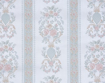 Papel pintado vintage con rayas florales – Decoración retro brillante de los años 70