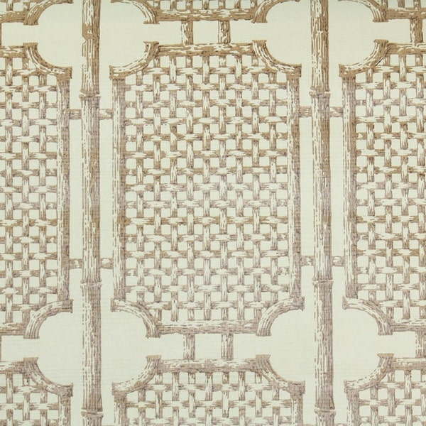 Retro Wallpaper by the Yard 70s Vintage Wallpaper - 1970s Brown and Cream Bamboo Lattice