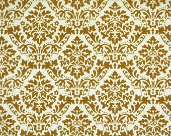 Retro Flock Wallpaper by the Yard 70s Vintage Flock Wallpaper - Gold Flock Damask