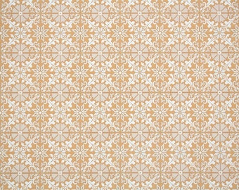 Retro Wallpaper by the Yard 70s Vintage Wallpaper - 1970s Peach and White Geometric